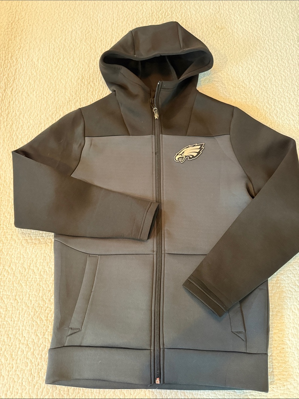 Antigua Philadelphia Eagles Black and Gray Full-Zip Performance Hoodie
